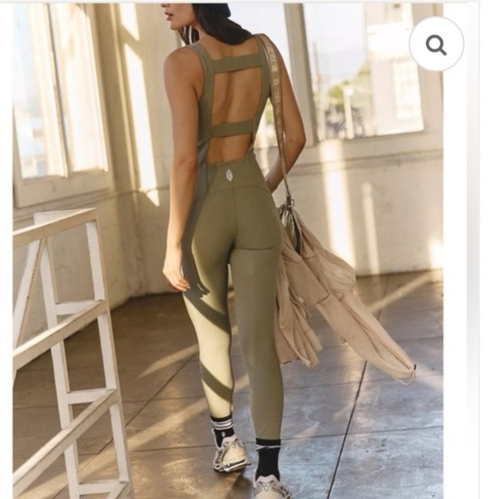 NWOT Free People Movement Never Better One Piece XS in Grey Sage